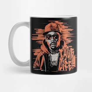 Vibrant Thug Life Design with Black Men Mug